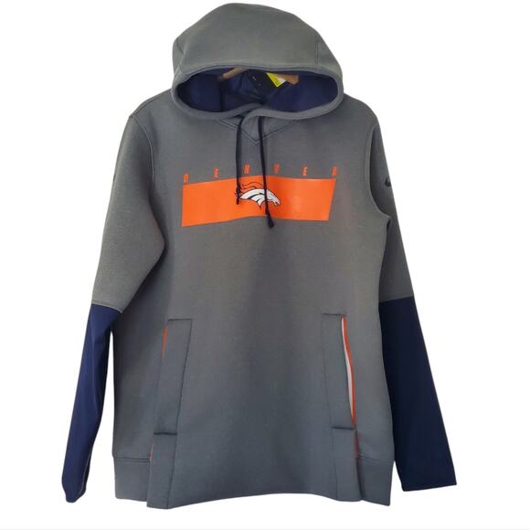 NWT Nike | Denver Broncos Therma Hoodie On Field Apparel Cold Weather NFL - Picture 1 of 14